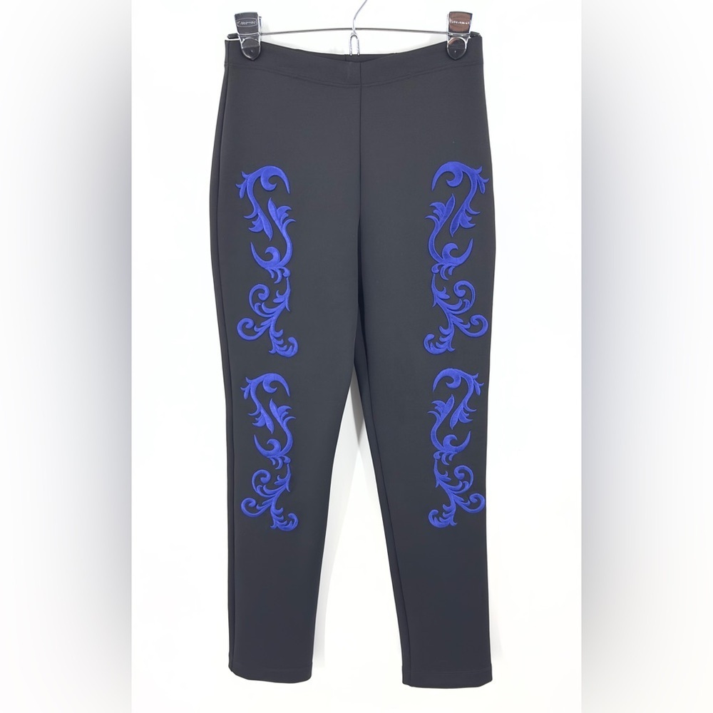 Clover Canyon Pants Womens Small Neoprene Pull On Embroidered Whimsigoth Artsy